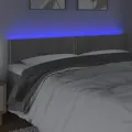 Tête de lit à LED Gris clair 160x5x78/88 cm Velours