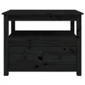 Table basse Noir 71x49x55 cm Bois massif de pin