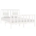 Cadre de lit Blanc Bois massif 135x190 cm Double