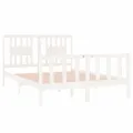 Cadre de lit Blanc Bois massif 135x190 cm Double