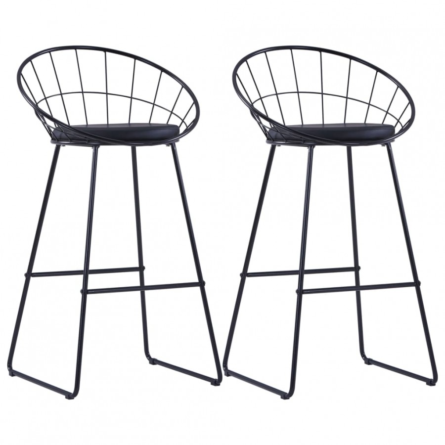 Chaises de bar lot de 2 noir similicuir