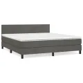 cadre de lit et matelas Gris foncé 180x200cm Velours