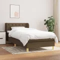 cadre de lit avec matelas Marron foncé 80x200 cm