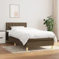cadre de lit avec matelas Marron foncé 80x200 cm