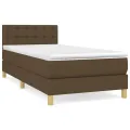 cadre de lit avec matelas Marron foncé 80x200 cm