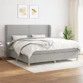 cadre de lit avec matelas Gris clair 200x200cm Tissu