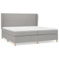 cadre de lit avec matelas Gris clair 200x200cm Tissu