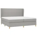 cadre de lit avec matelas Gris clair 200x200cm Tissu