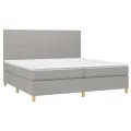 cadre de lit matelas et LED Gris clair 200x200 cm
