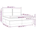 cadre de lit matelas et LED Gris clair 200x200 cm