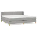 cadre de lit avec matelas Gris clair 200x200cm Tissu