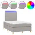 cadre de lit et matelas et LED Gris clair 120x200 cm