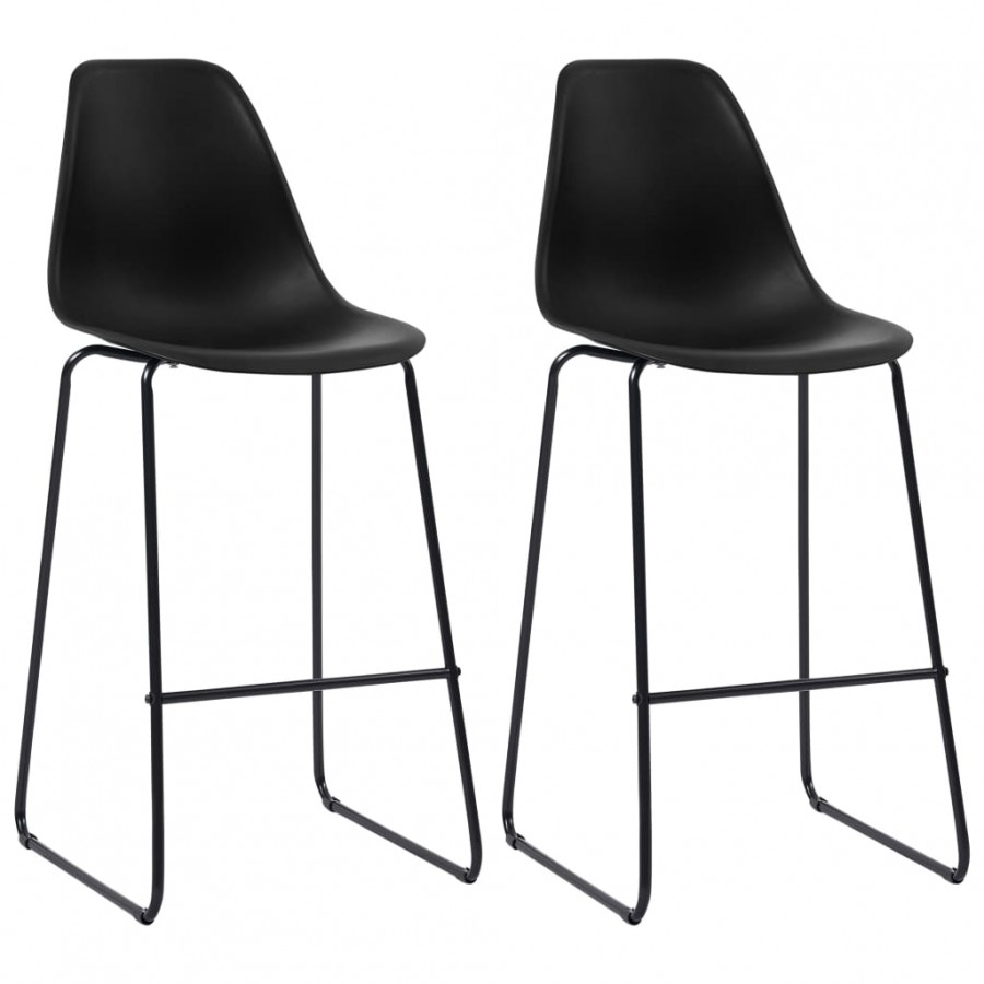 Chaises de bar lot de 2 noir plastique