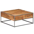 Table basse 75 x 75 x 35 cm Bois solide d'acacia