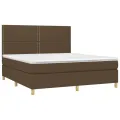cadre de lit matelas et LED Marron foncé 180x200cm