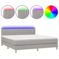 cadre de lit et matelas et LED Gris clair 180x200 cm