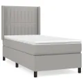 cadre de lit et matelas Gris clair 90x190 cm Tissu