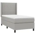 cadre de lit et matelas Gris clair 90x190 cm Tissu