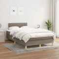 cadre de lit avec matelas Taupe 120x200 cm Tissu