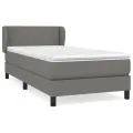 cadre de lit et matelas Gris foncé 90x190 cm Tissu