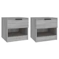 Tables de chevet 2 pcs Sonoma gris Bois d'ingénierie