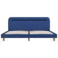 Cadre de lit avec LED Bleu Tissu 180 x 200 cm