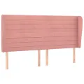 Tête de lit avec oreilles Rose 203x23x118/128 cm Velours