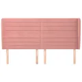 Tête de lit avec oreilles Rose 203x23x118/128 cm Velours