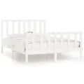 Cadre de lit Blanc Bois massif 120x190 cm Petit Double