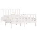 Cadre de lit Blanc Bois massif 120x190 cm Petit Double