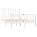 Cadre de lit Blanc Bois massif 120x190 cm Petit Double