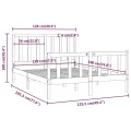 Cadre de lit Blanc Bois massif 120x190 cm Petit Double