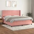 cadre de lit avec matelas Rose 200x200 cm Velours