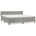 cadre de lit et matelas Gris clair 200x200cm Velours