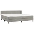 cadre de lit et matelas Gris clair 200x200cm Velours