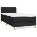 cadre de lit avec matelas Noir 90x190 cm Tissu