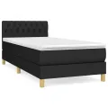 cadre de lit avec matelas Noir 90x200 cm Tissu