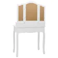 Ensemble de coiffeuse avec tabouret Blanc 80x69x141cm Paulownia