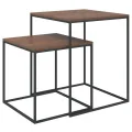 Ensemble de table basse 2 pcs Bois d'ingénierie et métal