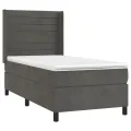 cadre de lit et matelas et LED Gris foncé 90x190cm