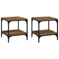 Tables d'appoint 2 pcs Chêne fumé 40x40x40 cm Bois d'ingénierie