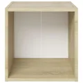 Meubles TV 4 pcs Blanc et chêne sonoma 37x35x37 cm Aggloméré