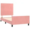 Cadre de lit avec tête de lit Rose 100x200 cm Velours