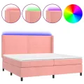 cadre de lit matelas et LED Rose 200x200 cm Velours