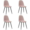 Chaises à manger lot de 4 Rose Velours