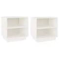 Tables de chevet 2 pcs Blanc 40x34x40 cm Bois de pin solide