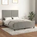 Cadre de lit avec tête de lit Gris clair 140x190 cm Velours