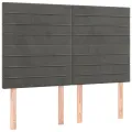 Cadre de lit avec tête de lit Gris foncé 140x190 cm Velours