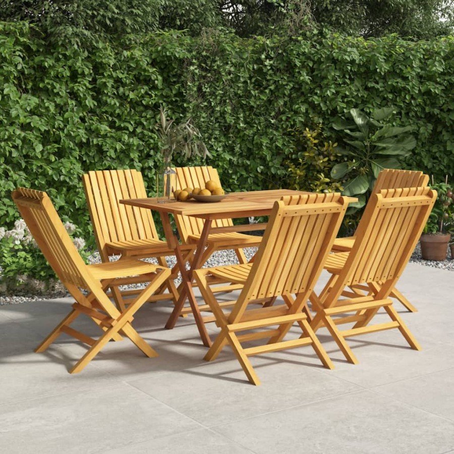 Chaises de jardin pliantes 6 pcs 47x47x89 cm bois massif teck