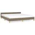 Cadre de lit avec tête de lit Taupe 160x200 cm Tissu